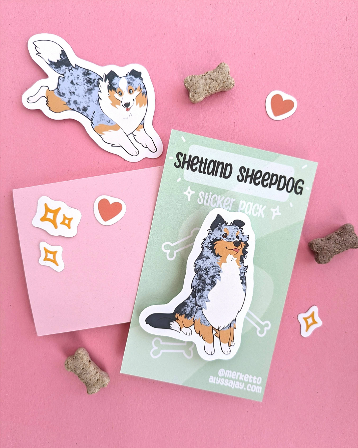 Sheltie Sticker Pack - Blue Merle